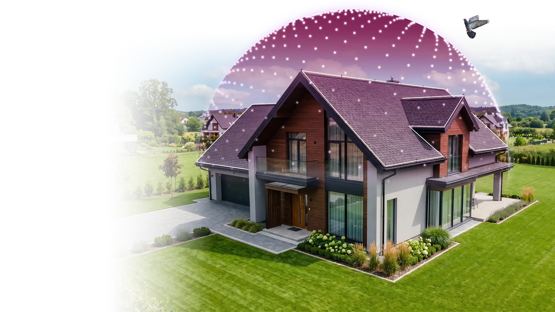 Property protected against pigeons with Pigeons OUT System technology